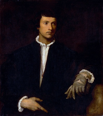 Mann mit dem Handschuh auf einem Gemlde von Tizian