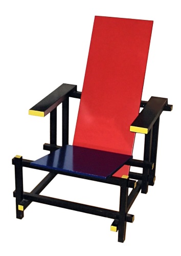 Designermbel: "Red and Blue Chair" (1917), entworfen von Gerrit Rietveld